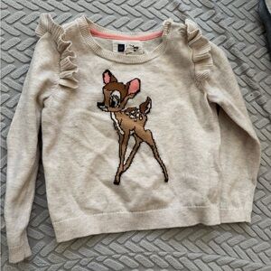 GAP Disney baby Bambi Knit Sweater with Ruffle Shoulders size 18-24 months